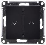 Выключатель для жалюзи 2-клавишный Systeme Electric (Schneider Electric) Atlas Design 10А, базальт ATN001419