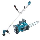 Аккумуляторный набор садовой техники Makita, 18 В: цепная пила DUC302 + триммер DUR190, с 2 АКБ 3 Ач и ЗУ
