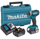 Аккумуляторный ударный шуруповерт Makita, 18 В, 165 Нм, 2900 об/мин, 3500 уд/мин, с 2 АКБ 4 Ач и ЗУ, в кейсе, DTD152RME