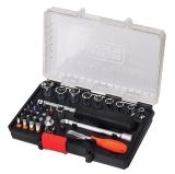 Набор (биты, головки, держатель, трещотка, удлинитель, адаптер, отвертка-держатель) BLACK+DECKER A7225