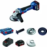 Аккумуляторная угловая шлифмашина Bosch GWS 18V-10, 125 мм, 9000 об/мин, с 2 АКБ 5 Ач и ЗУ, в кейсе, 06019J4004