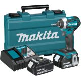 Аккумуляторный ударный шуруповерт Makita, 18 В, 175 Нм, 3600 об/мин, 3800 уд/мин, с 2 АКБ 3 Ач и ЗУ, в кейсе, DTD154RFE