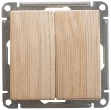 Переключатель 2-клавишный Systeme Electric (Schneider Electric) W59, сосна VS510-252-7-86