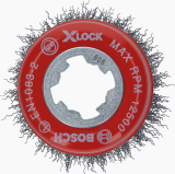 Чашечная щетка Bosch X-LOCK, витая, 75мм, сталь 0.3мм (2608620725)