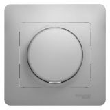 Светорегулятор диммер поворотно-нажимной LED RC 630Вт Systeme Electric (Schneider Electric) Glossa, алюминий GSL000337