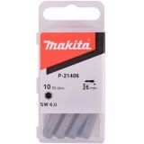 Насадка Makita HEX6.0, 25 мм, E-form (MZ), 10 шт. , P-21406