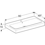 Раковина Geberit Icon 90 см, белый, 124090000