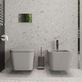 Унитаз подвесной Aqueduto MACIO 520*370 безободковый, сиденье с микролифтом, серый матовый (MAC0130)