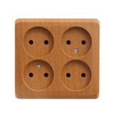 Розетка четырехместная без заземления 16А Systeme Electric (Schneider Electric) Etude, бук PA16-205T