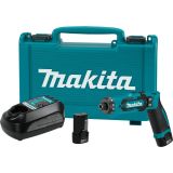 Аккумуляторная отвертка Makita DF012DSE, с 2 АКБ 1.5 Ач и ЗУ, в кейсе