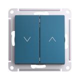 Выключатель для жалюзи 2-клавишный Systeme Electric (Schneider Electric) Atlas Design 10А, изумруд ATN000819