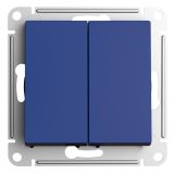 Переключатель 2-клавишный Systeme Electric (Schneider Electric) AtlasDesign, аквамарин ATN001165