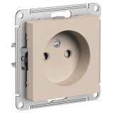 Розетка без заземления со шторками 16А Systeme Electric (Schneider Electric) AtlasDesign, песочный ATN001249