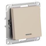 Переключатель 1-клавишный с подсветкой Systeme Electric (Schneider Electric) AtlasDesign, песочный ATN001263
