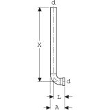 Промежуточный участок смывного патрубка Geberit, 119.704.16.1