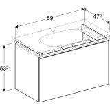 Тумба для раковины Geberit Acanto 89 см, песчаный глянец, 500.612.JL.2