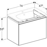 Тумба для раковины Geberit Acanto 74 см, белый, 500.611.01.2