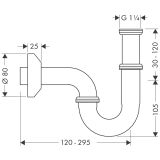 Сифон для раковины hansgrohe трубный 53010000, хром