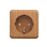 Розетка с заземлением со шторками 16А Systeme Electric (Schneider Electric) Etude, бук PA16-004T