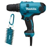 Электрическая дрель-шуруповерт Makita DF0300X3, 320 Вт, 1500 об/мин, с набором бит
