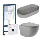 Комплект инсталляции GROHE Rapid SL 38775001 с унитазом Aqueduto OVO OVOT2130 и раковиной Aqueduto ESPIRAL ESP0230 (NW0613)