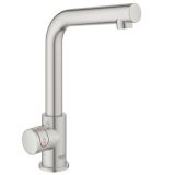 Комплект для кухни GROHE Red Mono с L-образным вентилем, бойлером M-Size и фильтром, суперсталь (30339DC1)