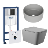 Комплект инсталляции GROHE Solido 38811KF0 с унитазом Aqueduto MACIO MACT2130 и раковиной Aqueduto ESPIRAL D400 ESP0130 (NW0594)