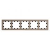 Рамка 5-постовая универсальная Systeme Electric (Schneider Electric) AtlasDesign Nature, металл латунь ATN312205