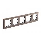 Рамка 5-постовая универсальная Systeme Electric (Schneider Electric) AtlasDesign Nature, металл латунь ATN312205