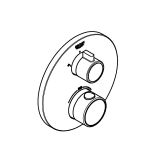 Внешняя часть термостата для душа GROHE Grohtherm на 2 потребителя, круглая, хром (24076000)