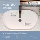 Раковина накладная Aqueduto ESPIRAL, овальная 390*600, белый глянцевый (ESP0210)