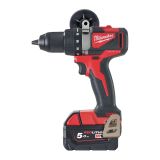 Аккумуляторная дрель-шуруповерт Milwaukee M18 BLDD2-502X, 18 В, 82 Нм, 1800 об/мин, с 2 АКБ 5 Ач и ЗУ, в кейсе, 4933464515