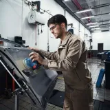 Аккумуляторная эксцентриковая шлифмашина Bosch GEX 185-LIм, 18 В, 125 мм, 10000 об/мин, с АКБ 4 Ач и ЗУ, в кейсе (0.601.3A5.021)