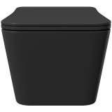 Унитаз подвесной Aqueduto MACIO Plus 525*345 безободковый, сиденье с микролифтом, черный матовый (MACТ0240)