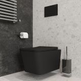 Унитаз подвесной Aqueduto MACIO Plus 525*345 безободковый, сиденье с микролифтом, черный матовый (MACТ0240)