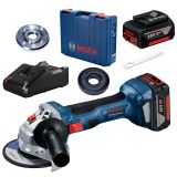 Угловая шлифмашина Bosch Professional GWS 180-LI, 18 В, с 2 АКБ 4 Ач и ЗУ, в кейсе, (0.601.9H9.021)