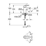Смеситель для раковины GROHE BauEdge, S-size, хром (23330000)
