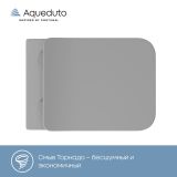 Унитаз подвесной Aqueduto MACIO 520*370 безободковый, сиденье с микролифтом, серый матовый (MACT2130)