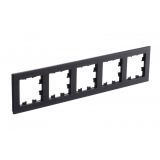 Рамка 5-постовая универсальная Systeme Electric (Schneider Electric) AtlasDesign Nature, металл оникс ATN312305