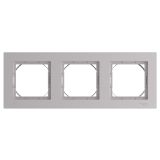 Рамка 3-постовая горизонтальная Systeme Electric (Schneider Electric) AtlasDesign Aqua, алюминий ATN440303