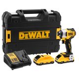 Аккумуляторный шуруповерт DEWALT DCF809L2T, 18 В, 190 Нм, 3200 уд/мин, с 2 АКБ 3 Ач и ЗУ, в кейсе TSTAK (DCF809L2T-QW)