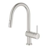 Смеситель для кухни GROHE Minta Touch сенсорный с вытяжным душем, суперсталь (31358DC2)