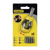 Отвертка Multibit Stubby со сменными битами 6 шт STANLEY 0-66-357