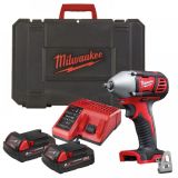 Аккумуляторный ударный гайковерт MILWAUKEE M18 BIW12-202C, 18 В ½″, 2450 об/мин, С 2 АКБ 2 Ач и ЗУ, в кейсе, 4933443583