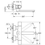 Термостат для раковины GROHE Eurosmart Cosmopolitan E инфракрасный, хром (36454000)