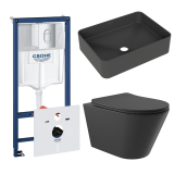 Комплект инсталляции GROHE Rapid SL 3 в 1 (NW0145/S) с унитазом Aqueduto CONE CONT2140 и раковиной Aqueduto ESPIRAL ESP0440 (NW0656)