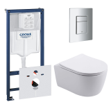 Комплект инсталляции GROHE 38775001 с унитазом Aquatek ЕВРОПА New и сиденьем с микролифтом (NW0187)