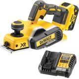 Аккумуляторный рубанок DEWALT DCP580P1, 18 В, 15000 об/мин, 82 мм, с АКБ 5 Ач и ЗУ (DCP580P1N-XJ)