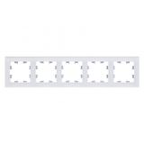 Рамка 5-постовая универсальная Systeme Electric (Schneider Electric) AtlasDesign Nature, органическое стекло белый ATN320105