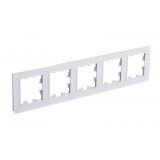 Рамка 5-постовая универсальная Systeme Electric (Schneider Electric) AtlasDesign Nature, органическое стекло белый ATN320105